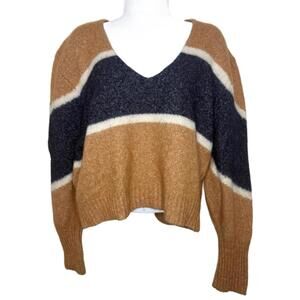 Veronica Beard Women's Sz XL Emilia Striped V-Neck Sweater(1966)